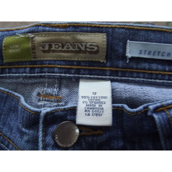 Old Navy Low Waist Stretch Crop Jeans 12 x 22" blue denim cropped low rise - Picture 3 of 7